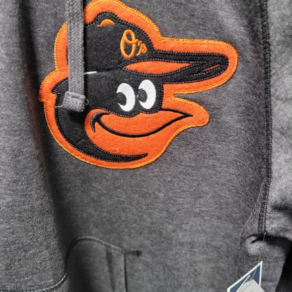 Stitches Cooperstown Baltimore Orioles Embroidered Hoodie Gray Orange Medium NWT - Picture 2 of 5